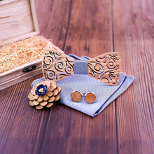 Charger l'image dans la galerie, Pack noeud papillon en bois Cyclone