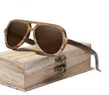Charger l'image dans la galerie, Lunettes de soleil Aviateur en bois Fly Wood Marron