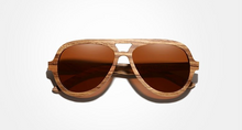 Charger l'image dans la galerie, Lunettes de soleil Aviateur en bois Fly Wood Marron