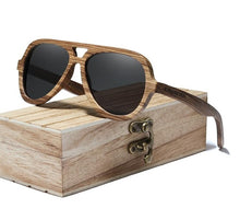 Charger l'image dans la galerie, Lunettes de soleil Aviateur en bois  Fly Wood Noir