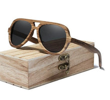 Charger l'image dans la galerie, Lunettes de soleil Aviateur en bois  Fly Wood Noir