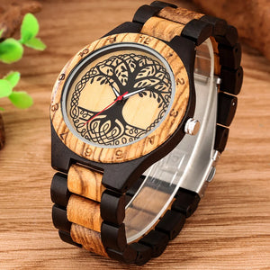 Montre en bois Arbre de vie (Homme ou Femme)