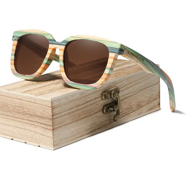 Lunettes de soleil en bois Woody (6 couleurs disponibles)