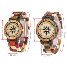 Charger l&#39;image dans la galerie, Montre en bois Compass (disponibles en 2 tailles,homme et femme)
