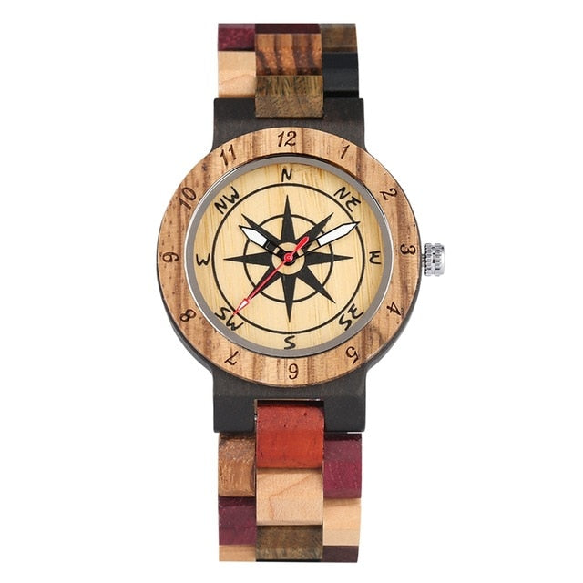 Montre en bois Compass disponibles en 2 tailles homme et femme