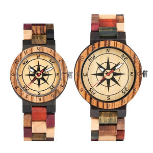 Montre en bois Compass (disponibles en 2 tailles,homme et femme)