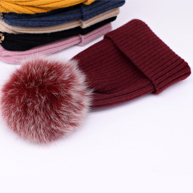 Bonnet Pompon Luxe Winter (15 couleurs disponibles), tailles